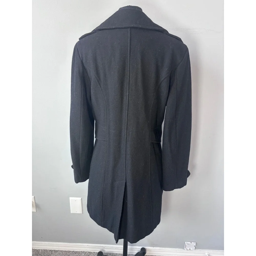 Giacca Gallery Company Black Double Breasted Wool Blend Coat Women's Size Medium